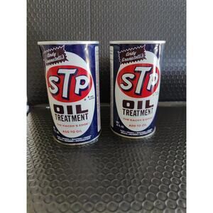 2 Vintage 1973 STP Oil Treatment Andy Granatelli Can NOS The Racer's Edge #